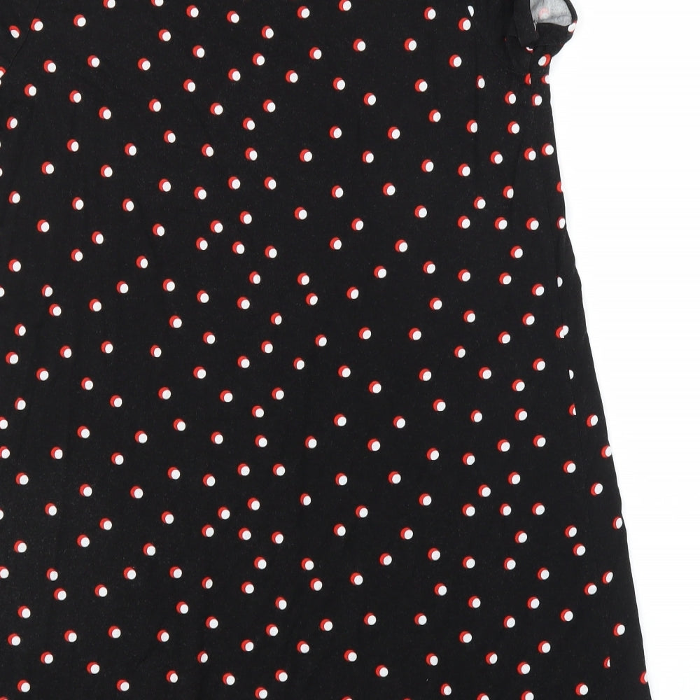 George Womens Black Polka Dot  Tunic T-Shirt Size 12