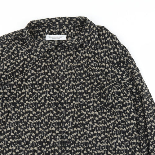 Bellfield Mens Beige Floral   Button-Up Size L