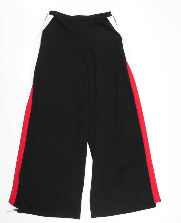 PRETTYLITTLETHING Womens Black   Sweatpants Trousers Size 12 L28 in - Split down sides