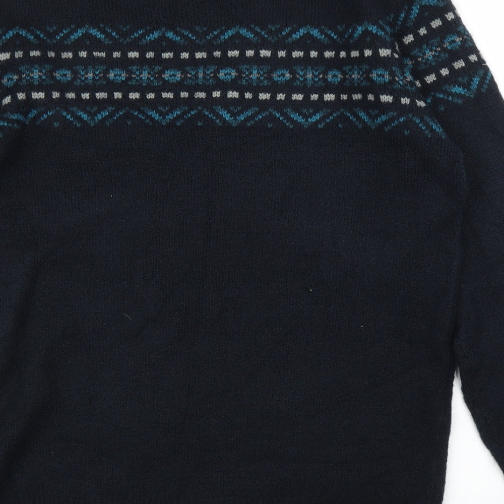 TU Mens Blue Fair Isle  Pullover Jumper Size L