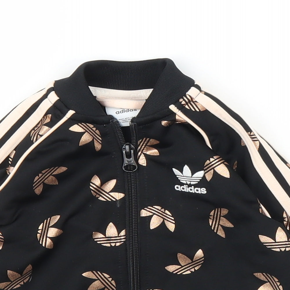 adidas Baby Black   Full Zip Jumper Size 9-12 Months