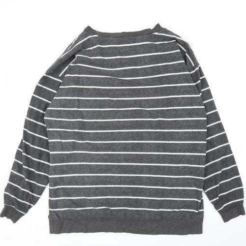 NEXT Womens Grey Striped  Top Pyjama Top Size 10