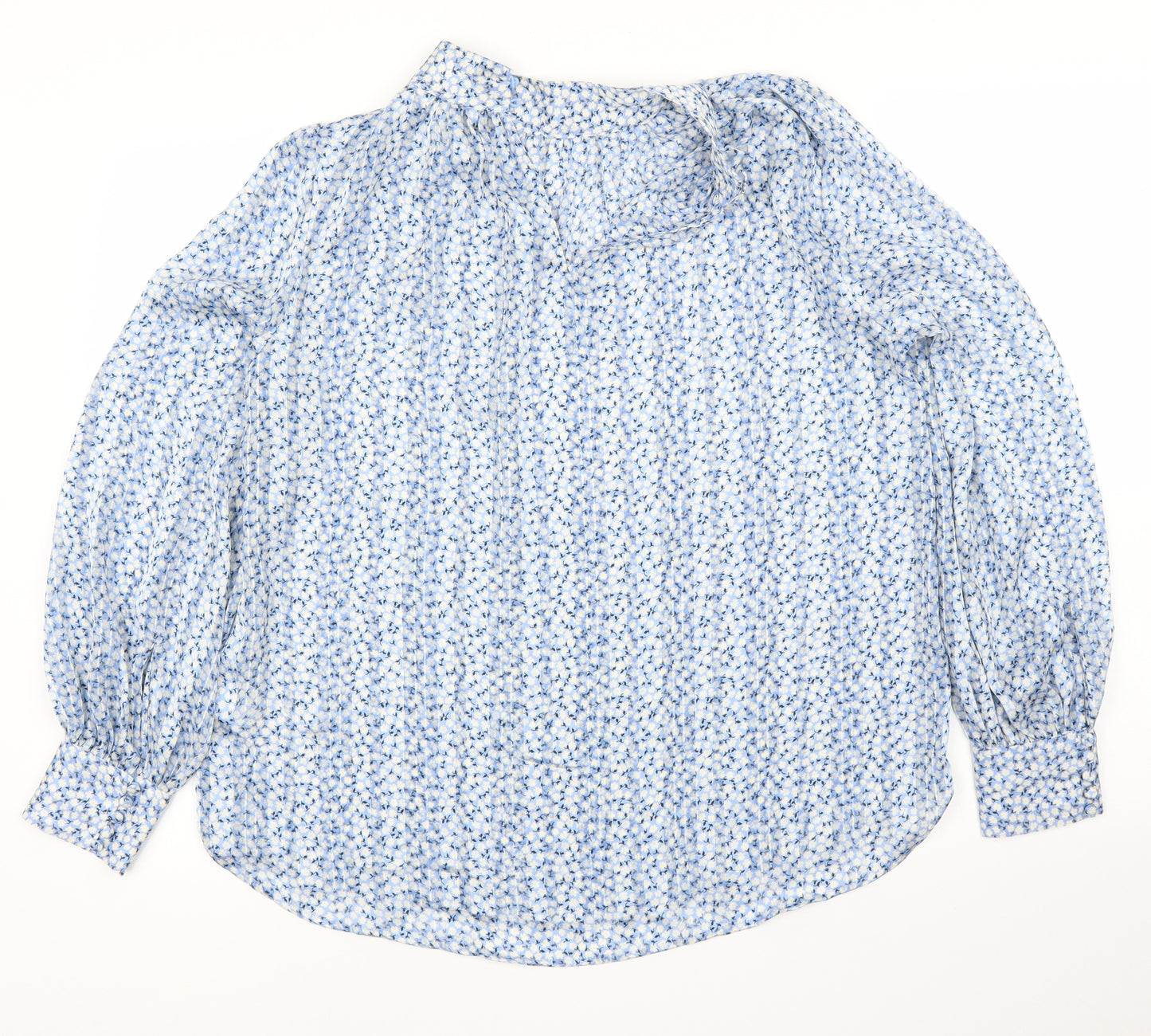 H&M Womens Blue Floral  Basic Blouse Size S