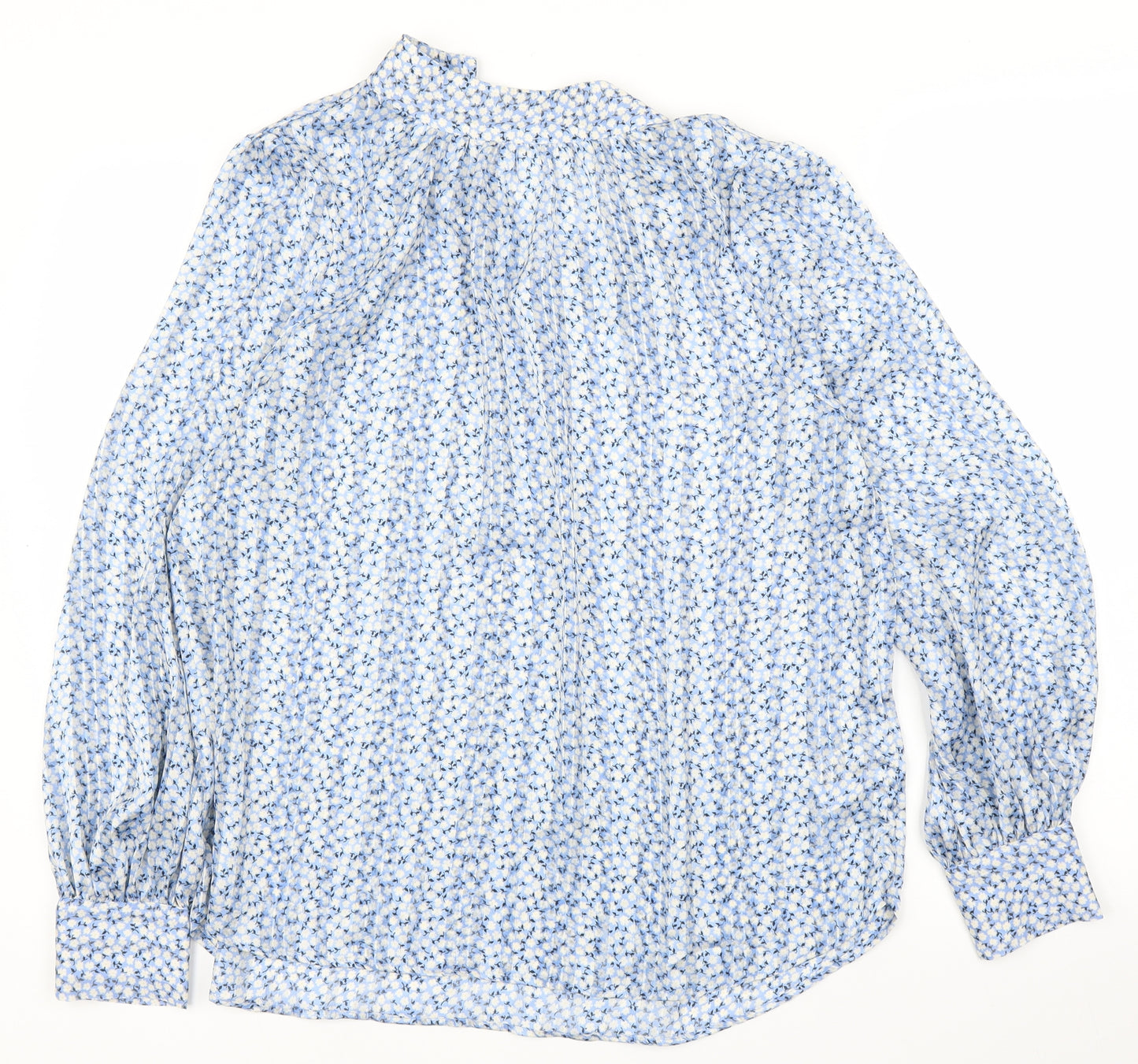 H&M Womens Blue Floral  Basic Blouse Size S