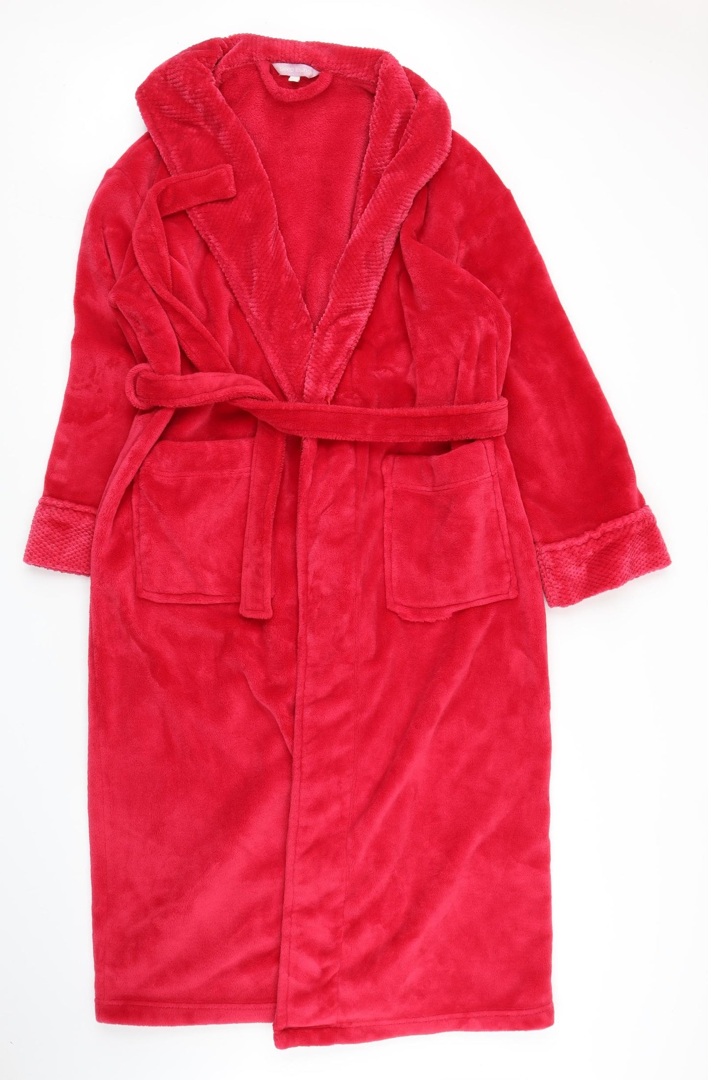 BHS Womens Red Solid  Chemise Robe Size S