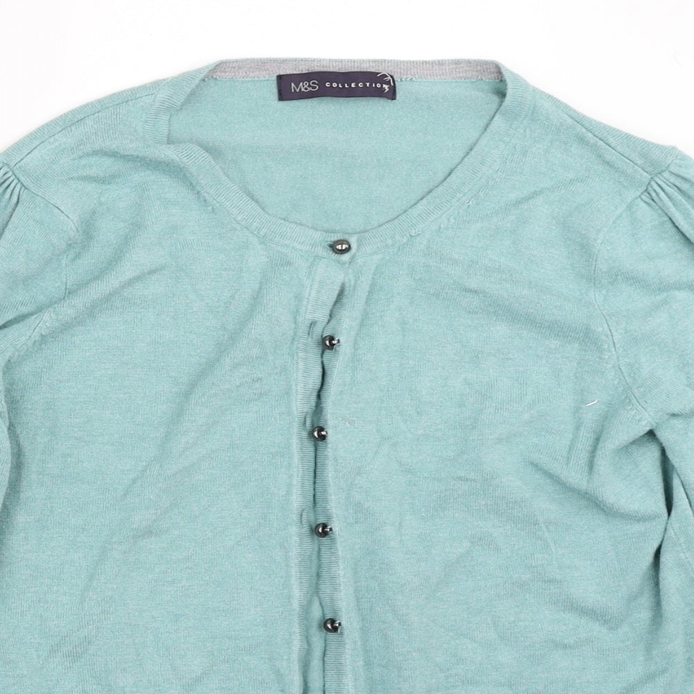Marks and Spencer Womens Blue   Cardigan Jumper Size 10