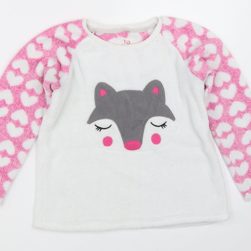 YD Girls White Solid  Top Pyjama Top Size 6-7 Years