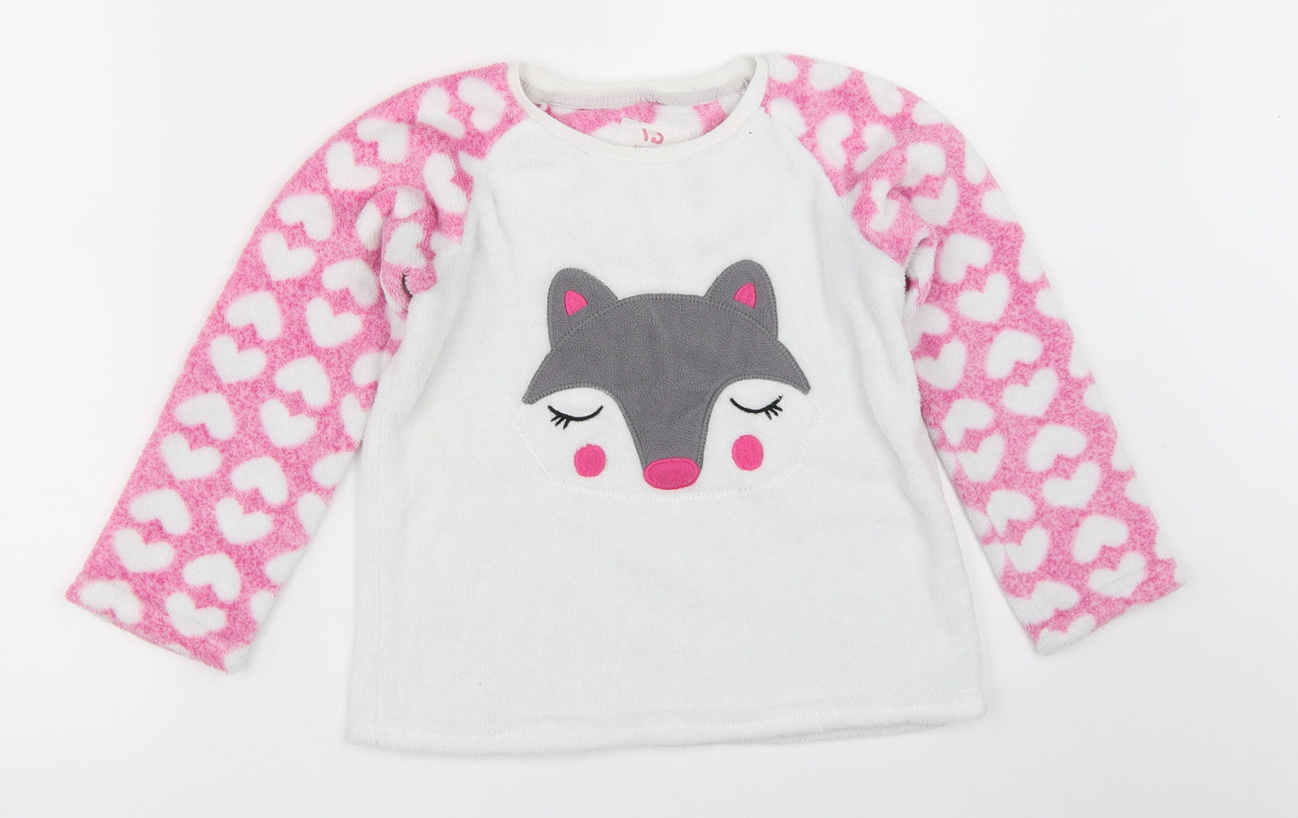 YD Girls White Solid  Top Pyjama Top Size 6-7 Years