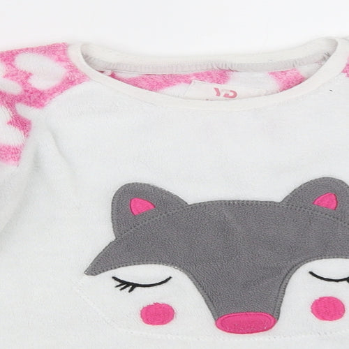 YD Girls White Solid  Top Pyjama Top Size 6-7 Years
