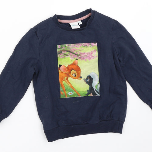 Disney Girls Blue   Pullover Sweatshirt Size 5 Years  - bambi
