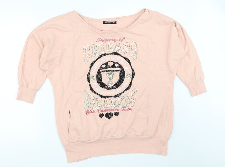 Select Womens Pink Pullover Sweatshirt Size 16