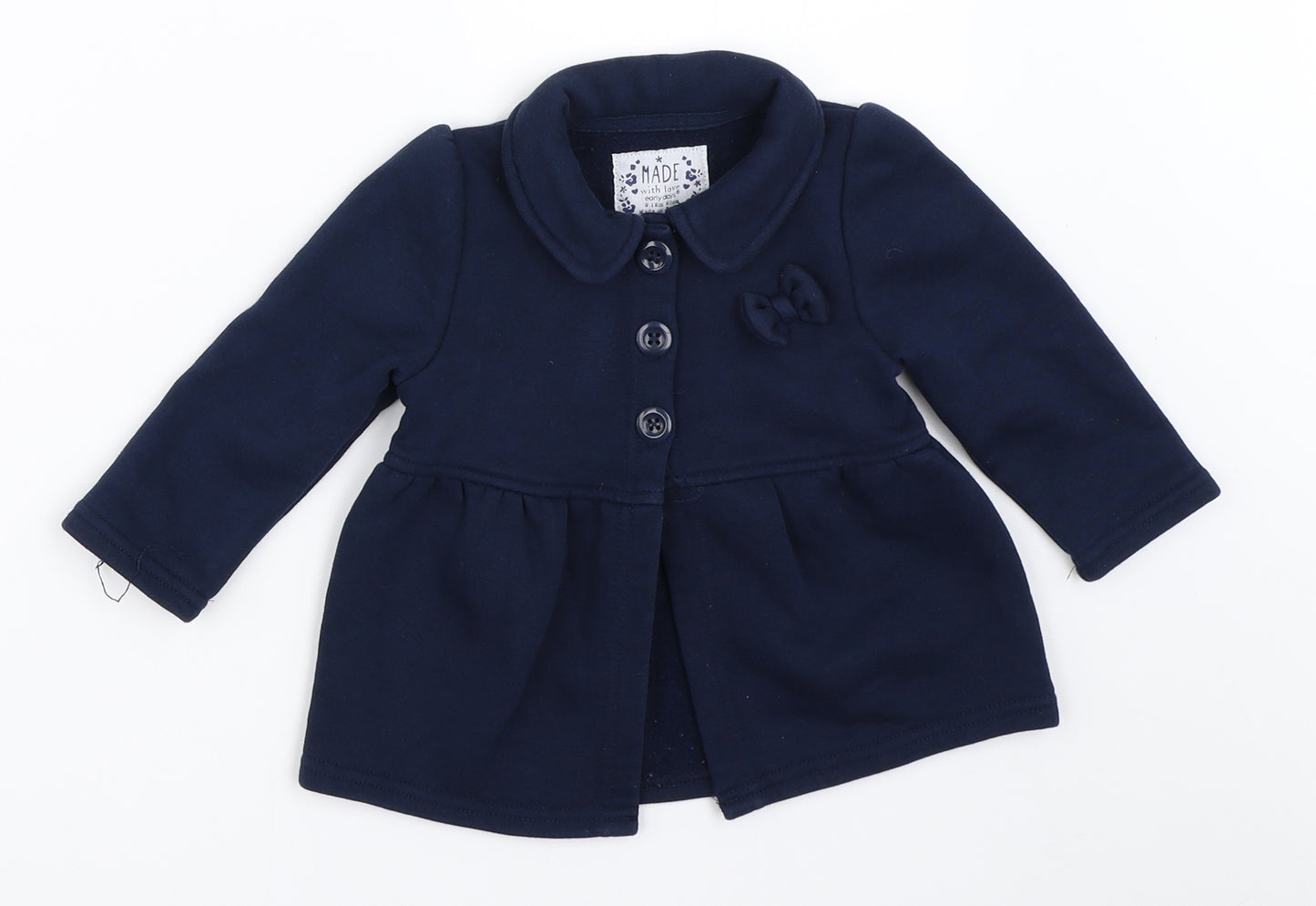 Earlydays Girls Blue   Overcoat Coat Size 9-12 Months