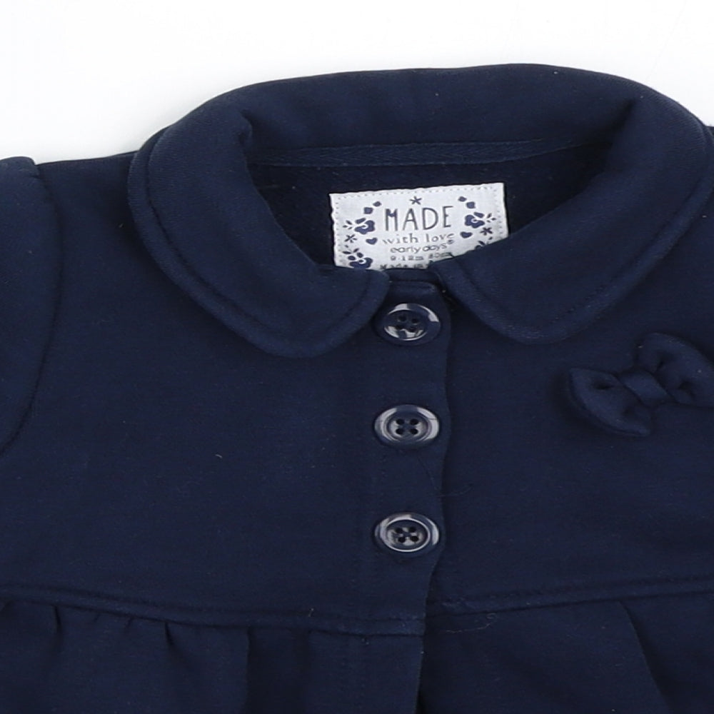 Earlydays Girls Blue   Overcoat Coat Size 9-12 Months