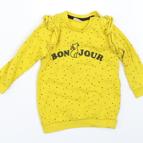 So Cute Girls Yellow   Pullover Jumper Size 18-24 Months