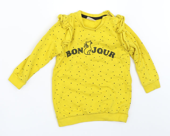 So Cute Girls Yellow   Pullover Jumper Size 18-24 Months