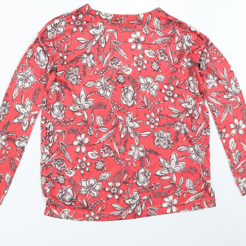 Marks and Spencer Womens Red Floral  Pullover Jumper Size S