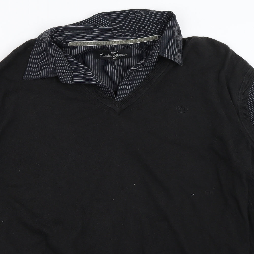 NEXT Mens Black   Pullover Jumper Size 2XL
