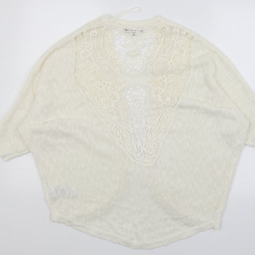 New Look Womens White   Wrap Jumper Size S