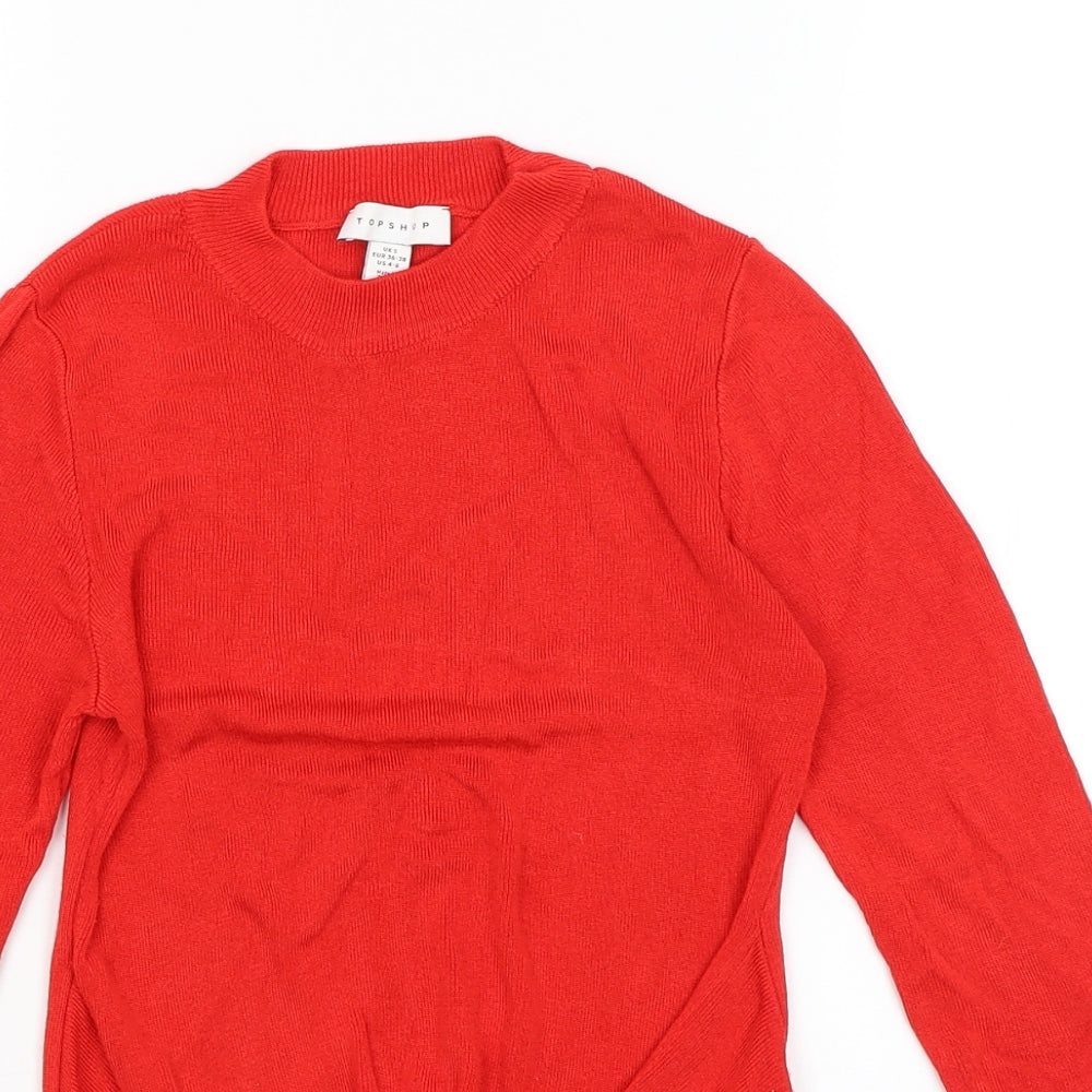 Topshop Womens Red   Basic T-Shirt Size S