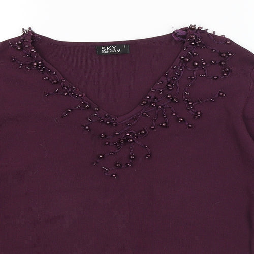 Sky Womens Purple   Basic T-Shirt Size 12