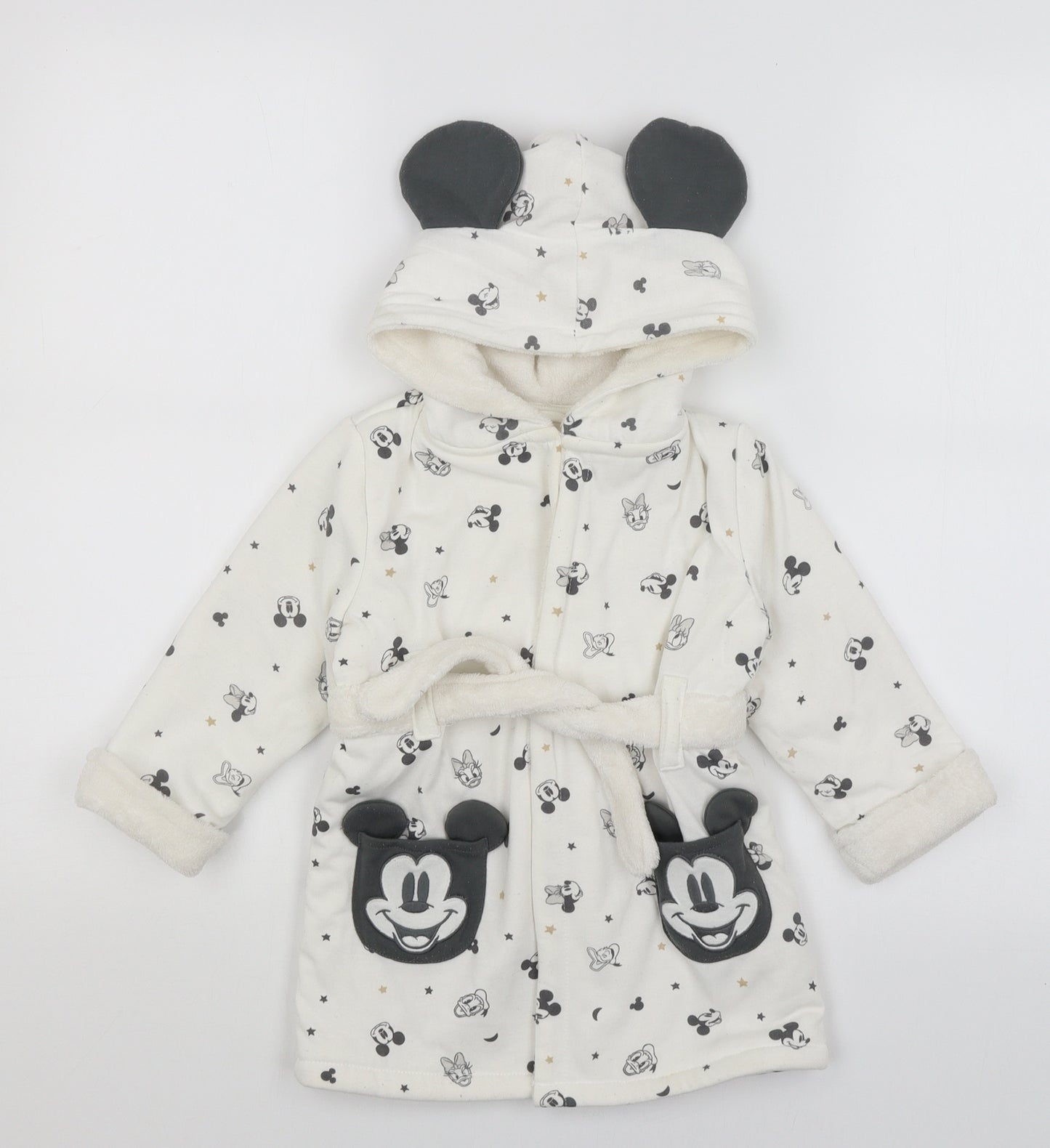 Disney Baby Baby White Solid  Kimono Gown Size 12-18 Months  - Mickey Mouse