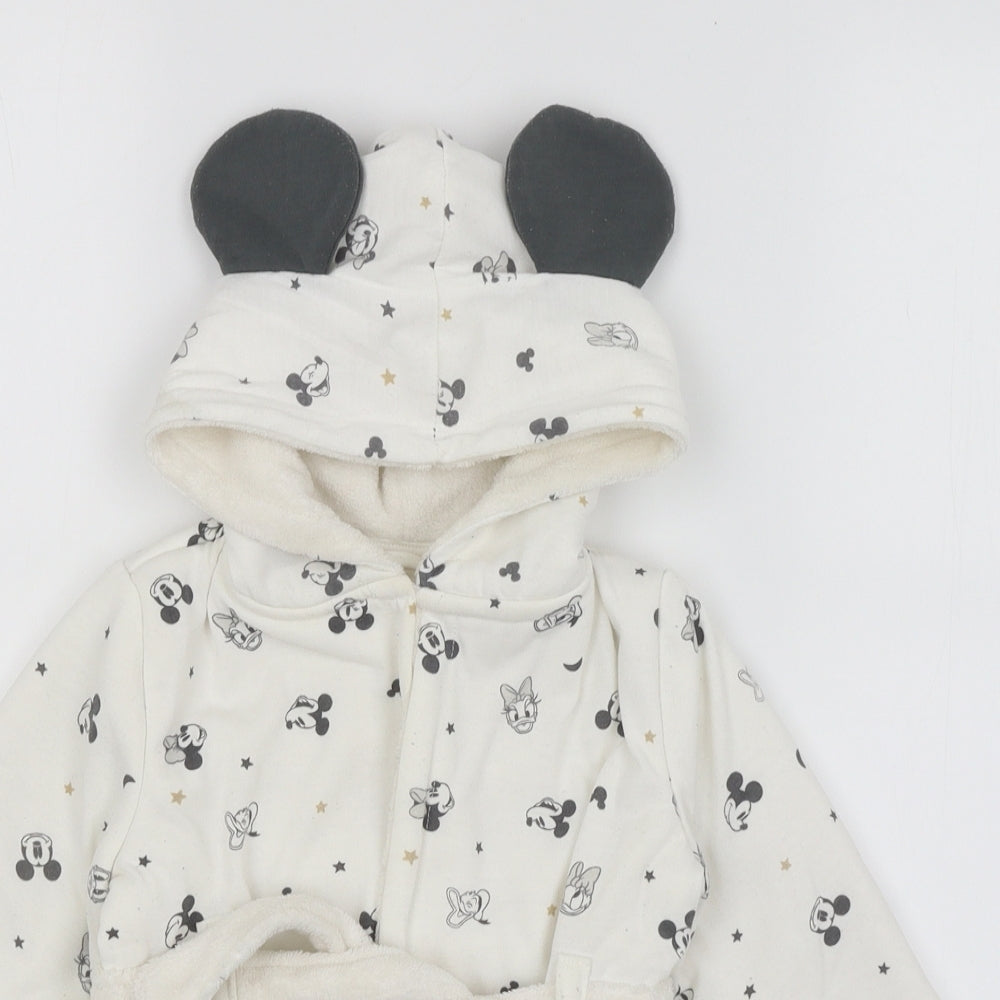 Disney Baby Baby White Solid  Kimono Gown Size 12-18 Months  - Mickey Mouse