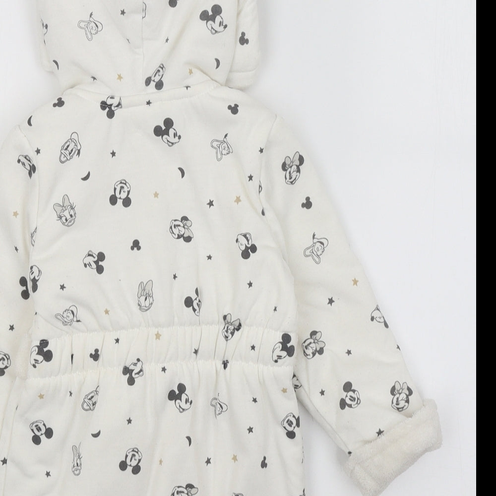 Disney Baby Baby White Solid  Kimono Gown Size 12-18 Months  - Mickey Mouse