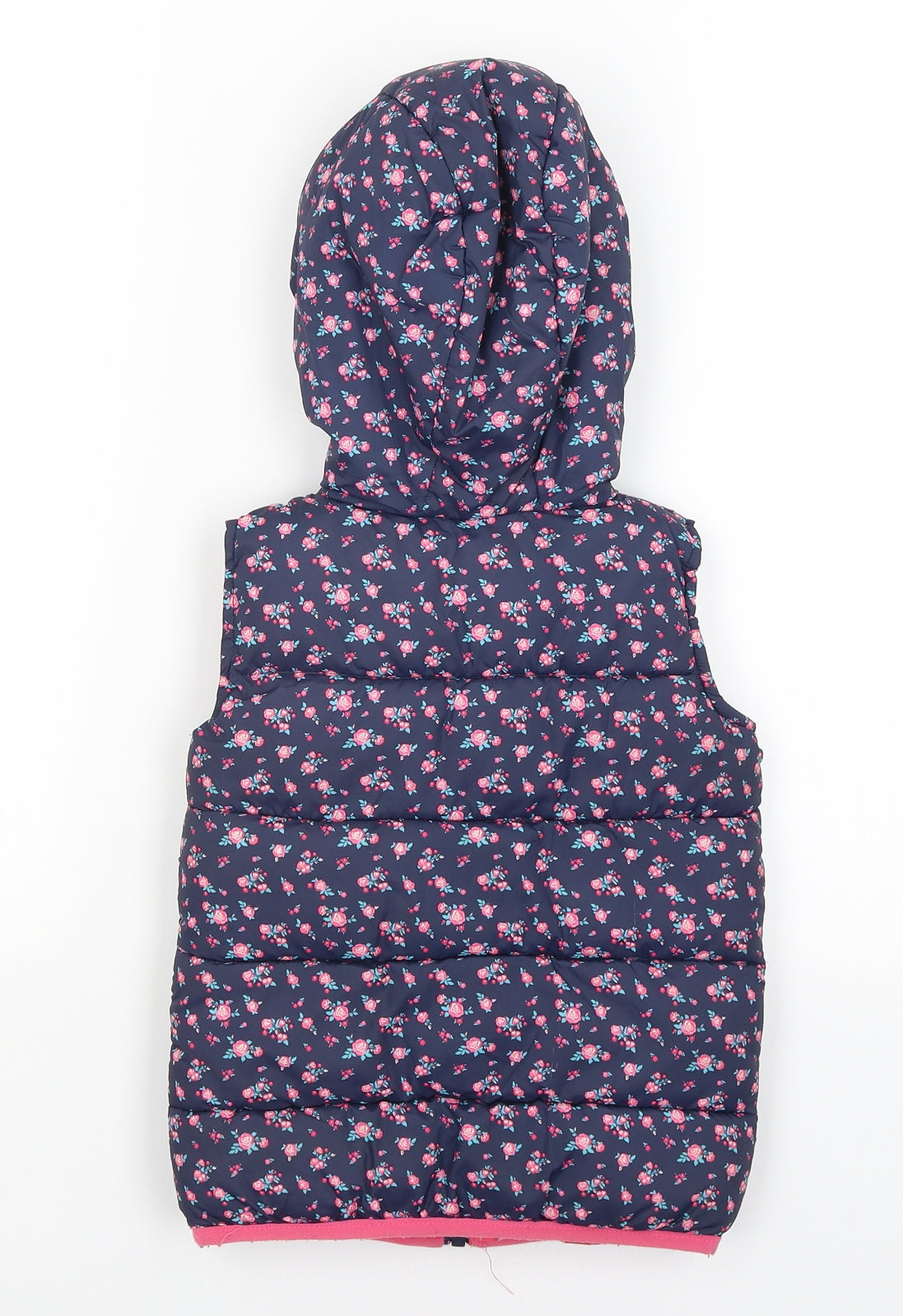 Young Dimension Girls Blue Floral  Gilet Coat Size 2-3 Years