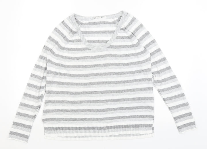 Gap Womens Grey Striped  Pullover Jumper Size M