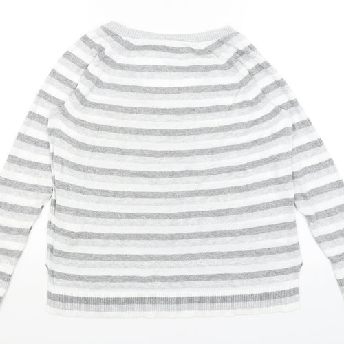 Gap Womens Grey Striped  Pullover Jumper Size M