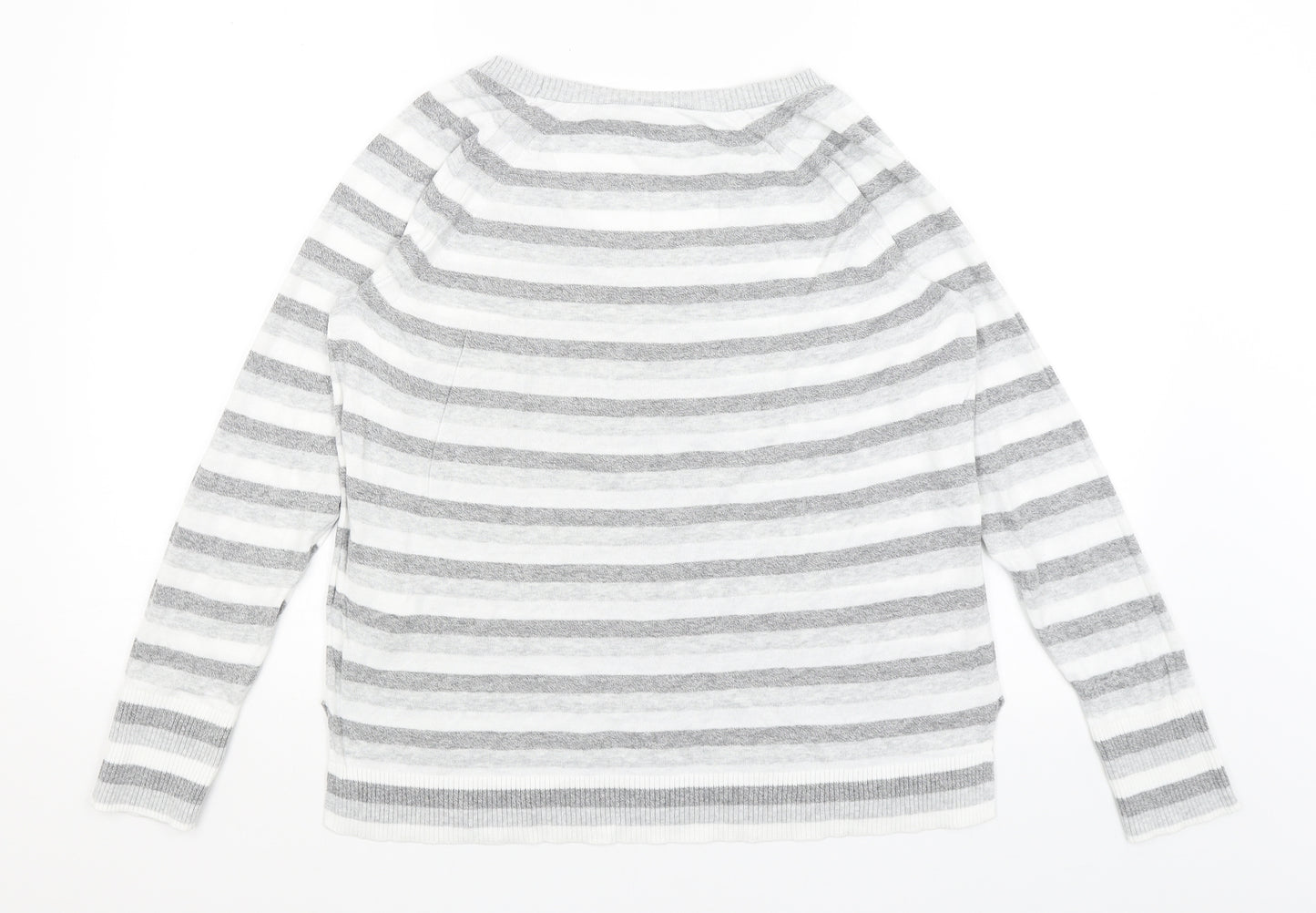 Gap Womens Grey Striped  Pullover Jumper Size M