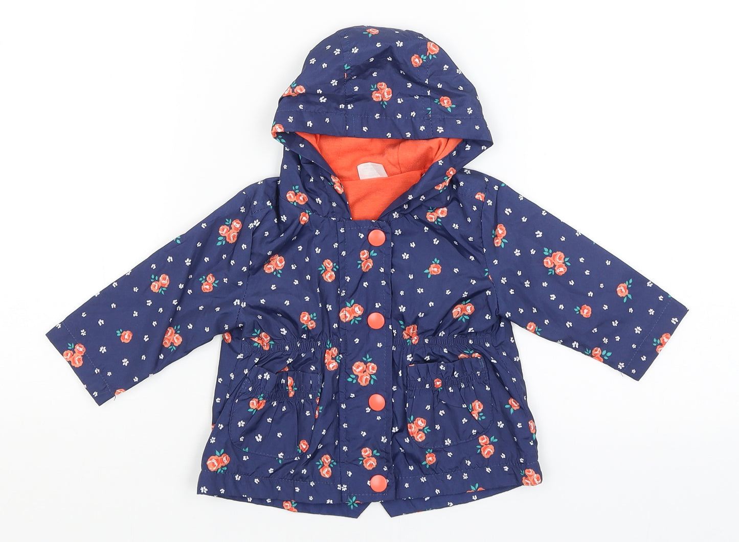 F&F Baby Blue Floral  Rain Coat Coat Size 3-6 Months