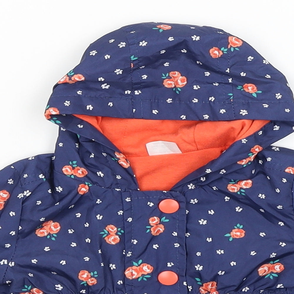 F&F Baby Blue Floral  Rain Coat Coat Size 3-6 Months
