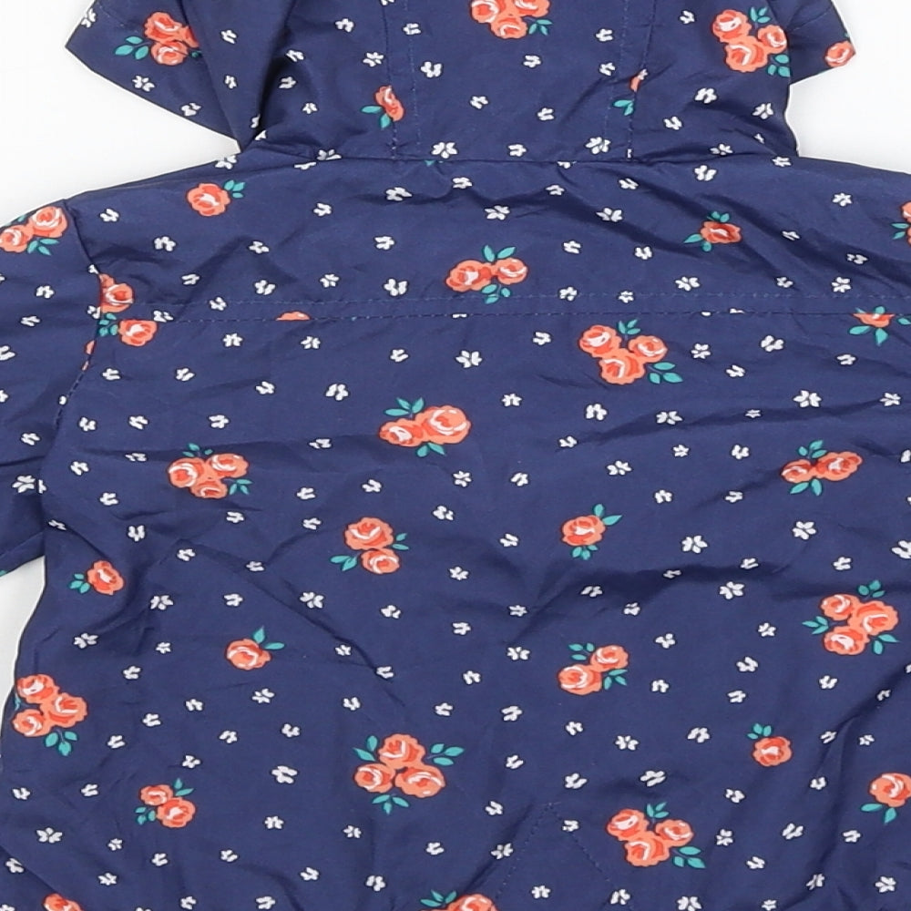 F&F Baby Blue Floral  Rain Coat Coat Size 3-6 Months