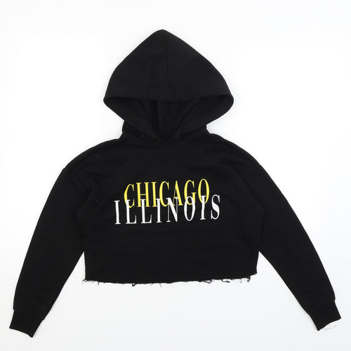 New Look Girls Black   Pullover Hoodie Size 10-11 Years  - Chicago