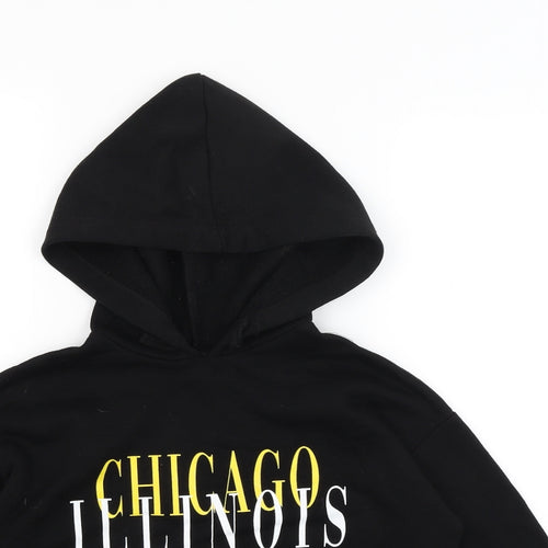 New Look Girls Black   Pullover Hoodie Size 10-11 Years  - Chicago