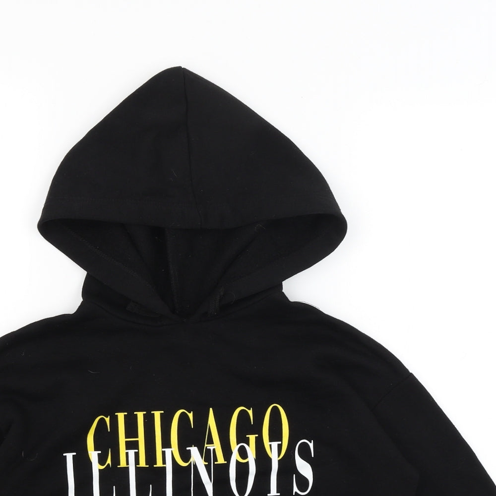 New Look Girls Black   Pullover Hoodie Size 10-11 Years  - Chicago