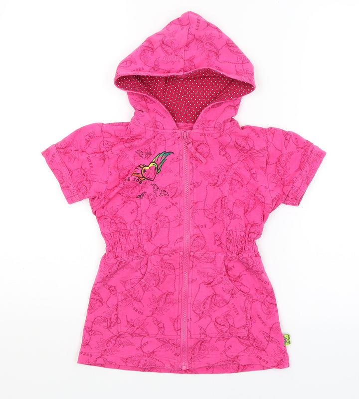 Me Too Girls Pink Paisley  Full Zip Hoodie Size 6 Years