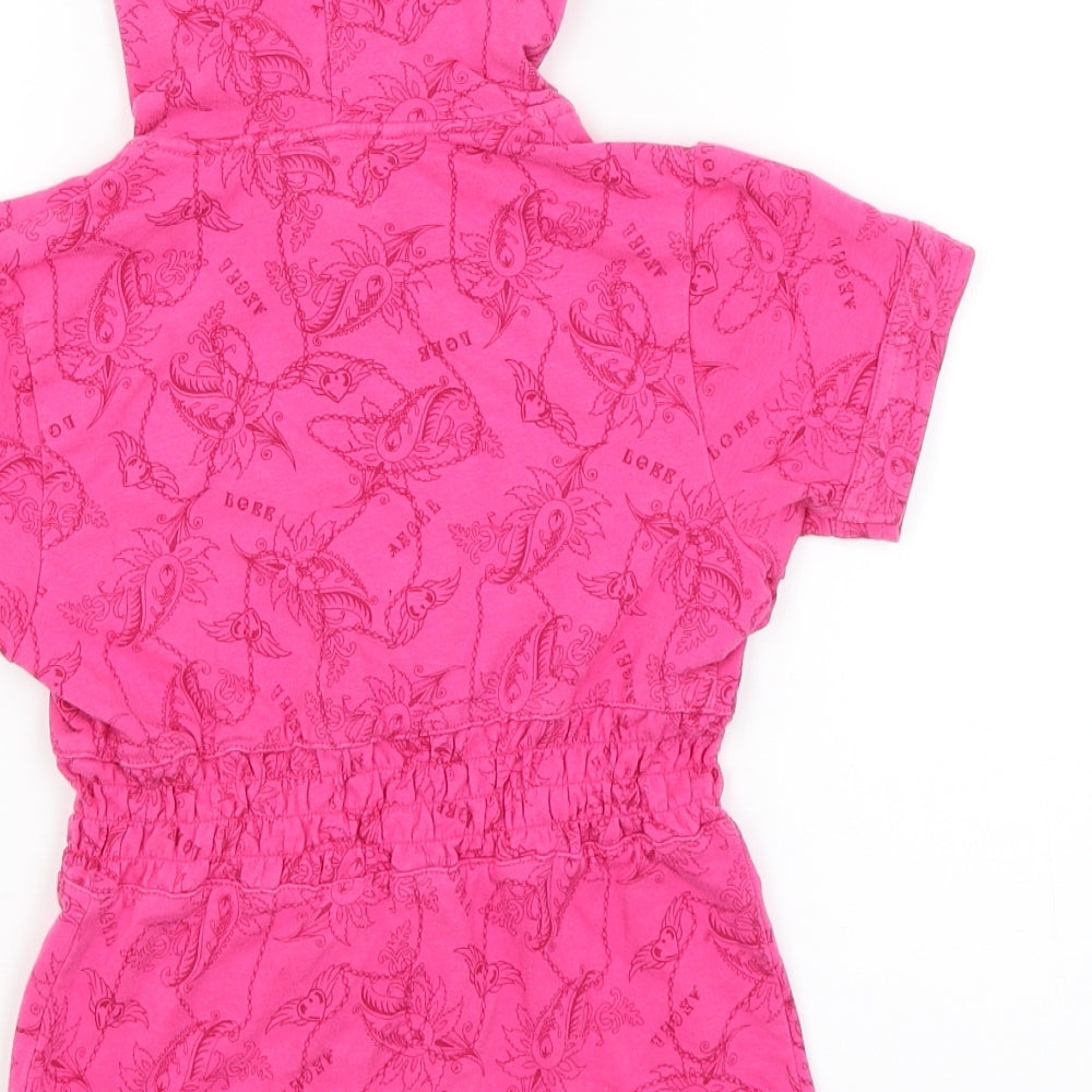 Me Too Girls Pink Paisley  Full Zip Hoodie Size 6 Years