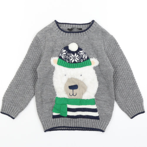 George Boys Grey   Pullover Jumper Size 2-3 Years  - Polar Bear