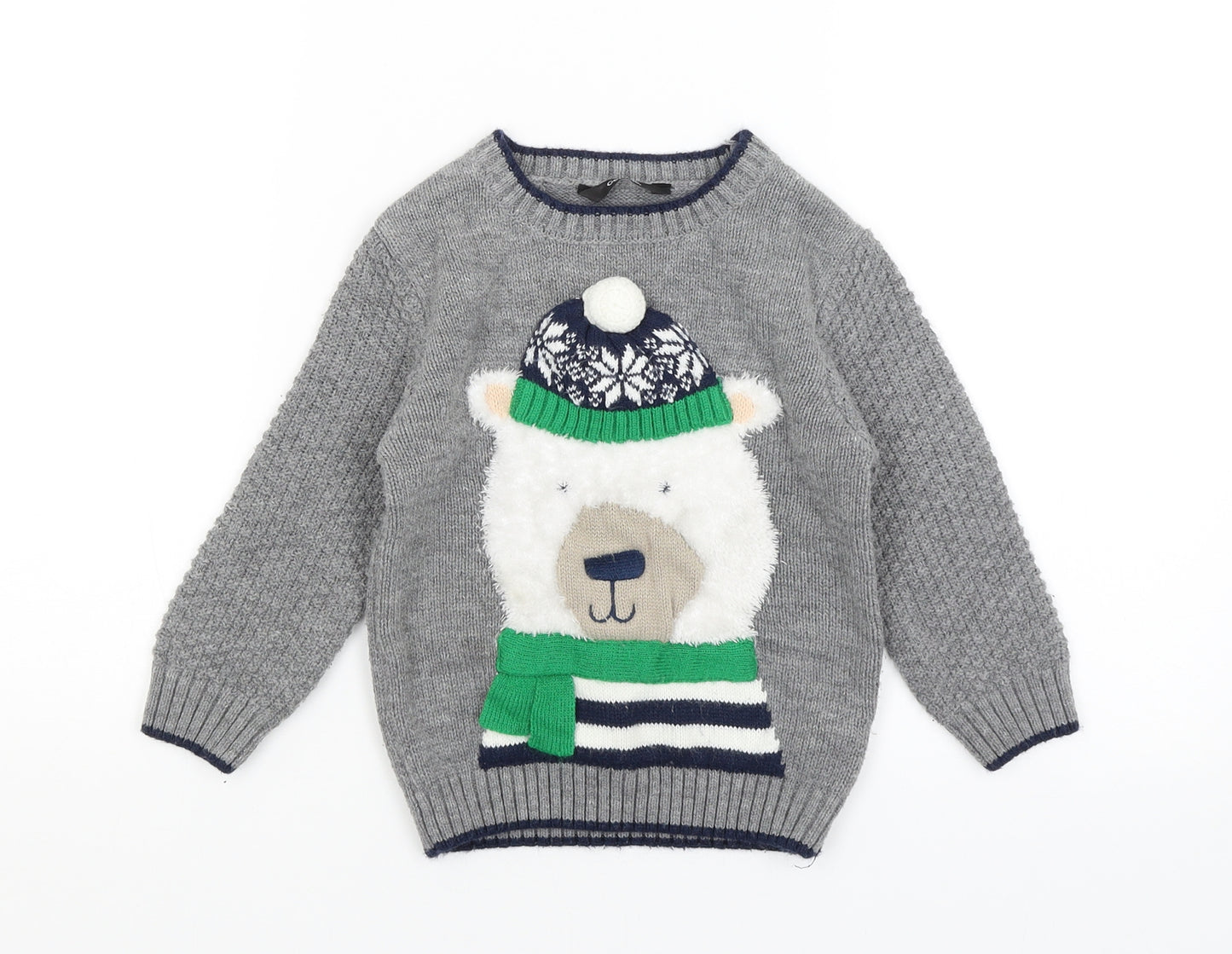 George Boys Grey   Pullover Jumper Size 2-3 Years  - Polar Bear