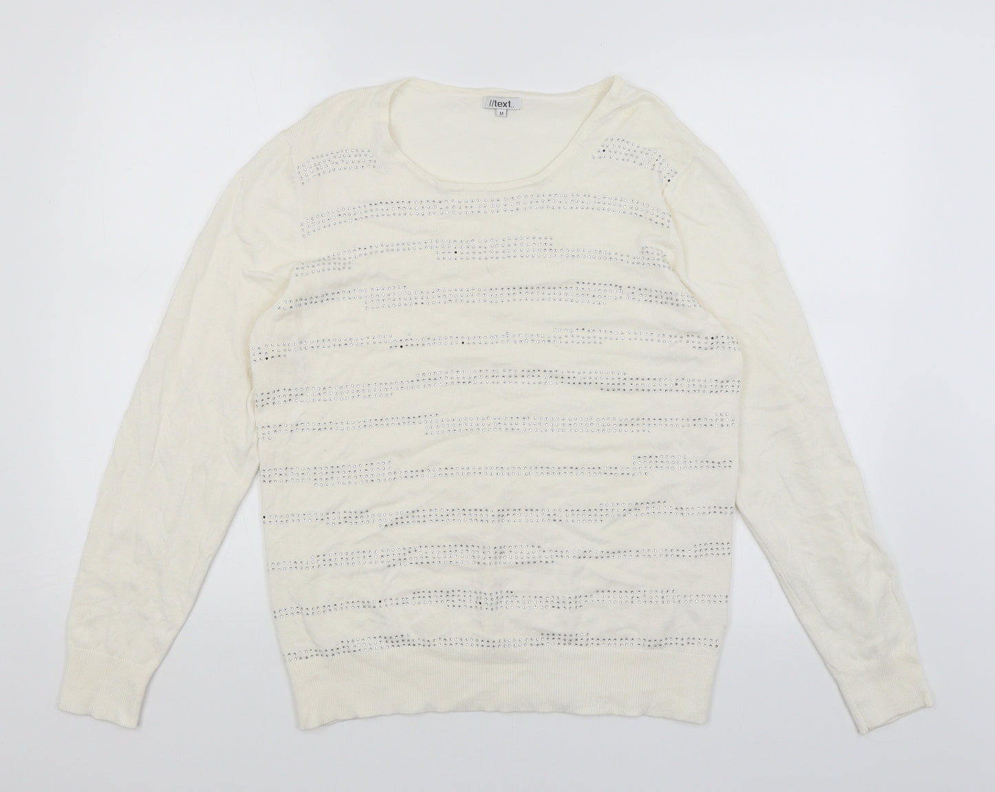 Text Womens White   Basic T-Shirt Size M