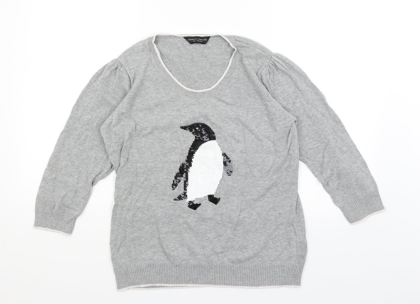 Dorothy Perkins Womens Grey   Pullover Jumper Size 16  - Penguin