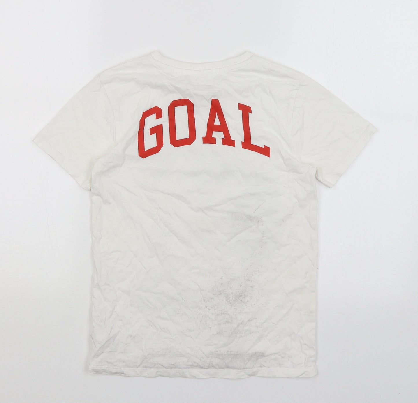 NEXT Boys White   Basic T-Shirt Size 9 Years  - Football Dinosaur