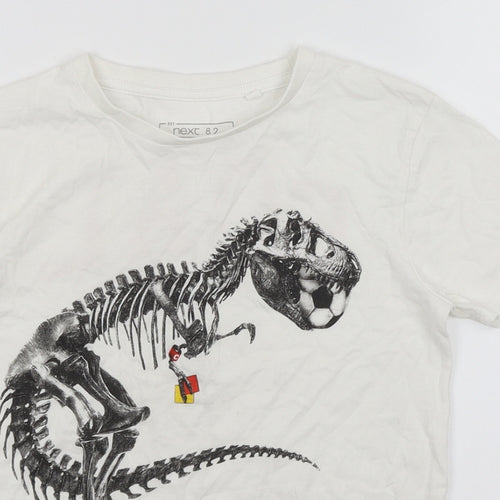 NEXT Boys White   Basic T-Shirt Size 9 Years  - Football Dinosaur