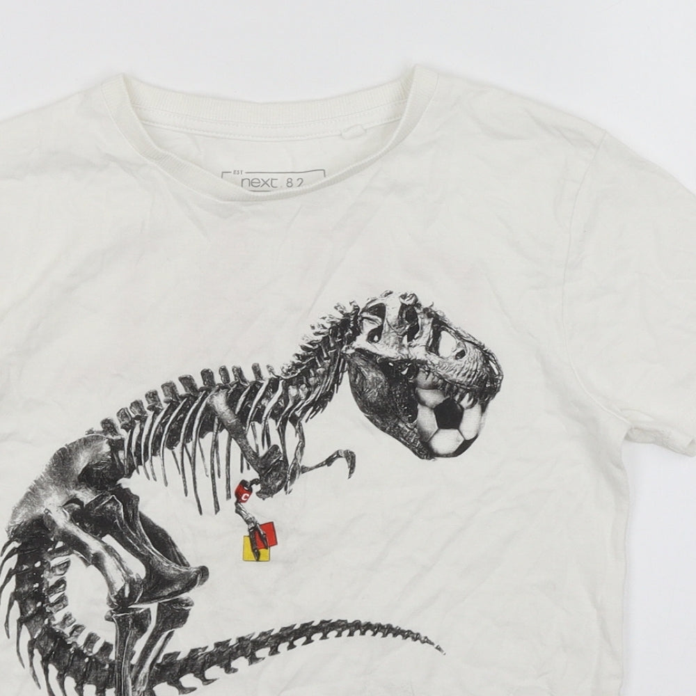 NEXT Boys White   Basic T-Shirt Size 9 Years  - Football Dinosaur