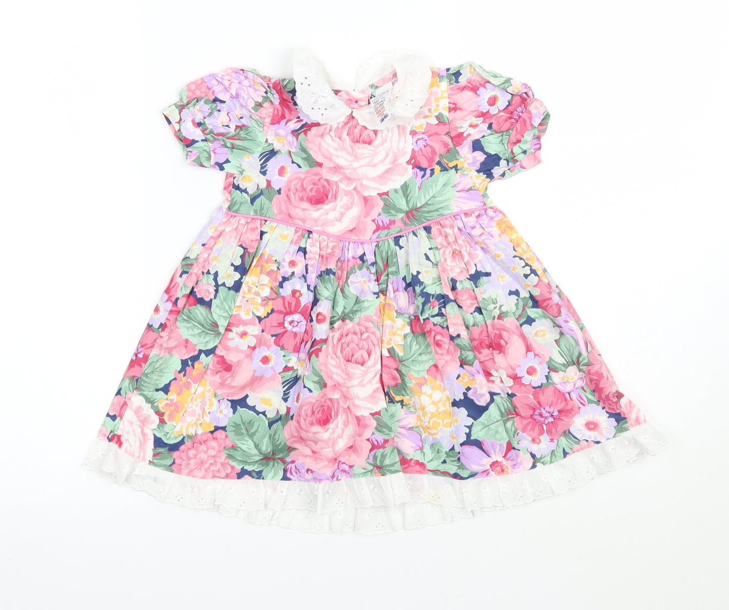BHS Girls Blue Floral  A-Line  Size 6-9 Months