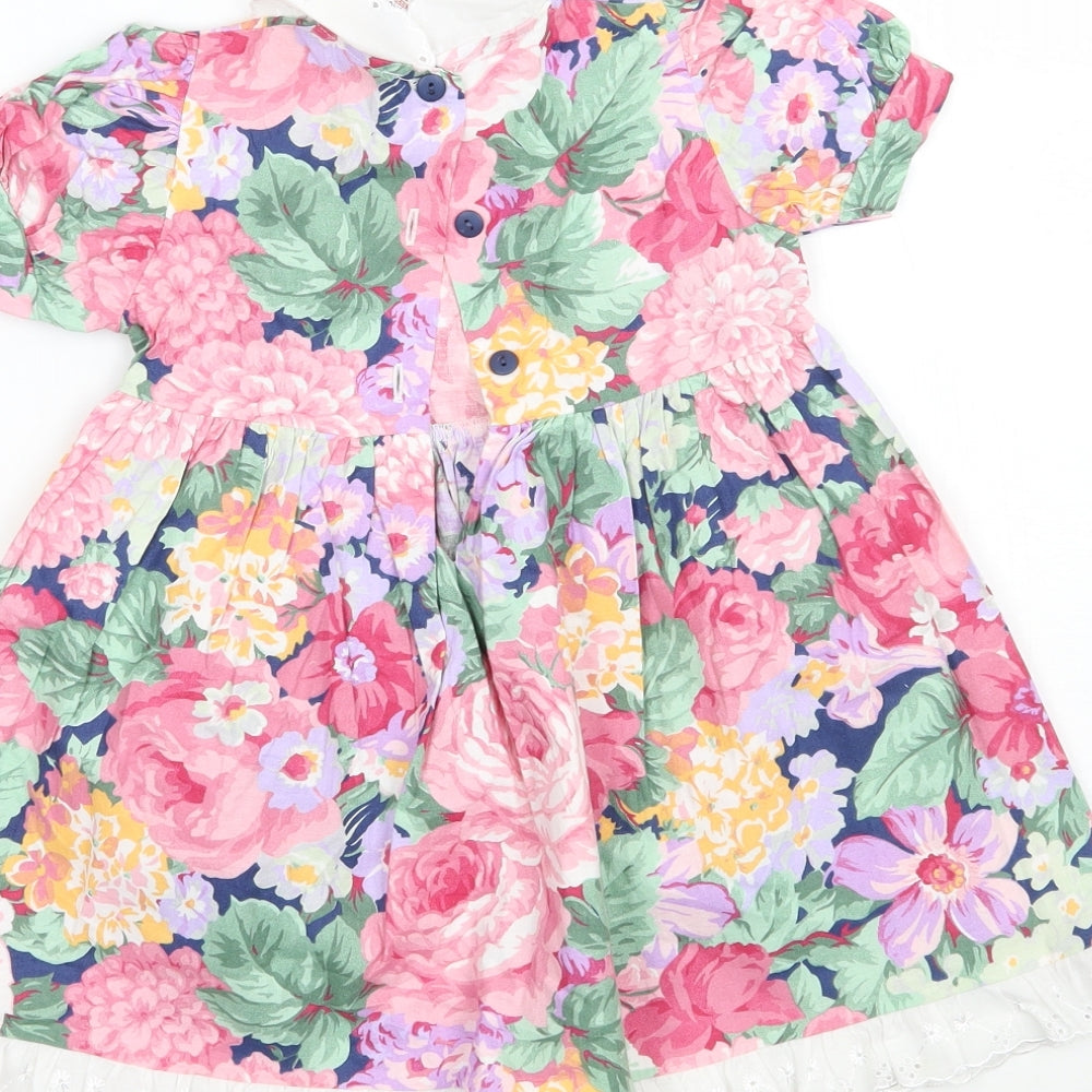 BHS Girls Blue Floral  A-Line  Size 6-9 Months