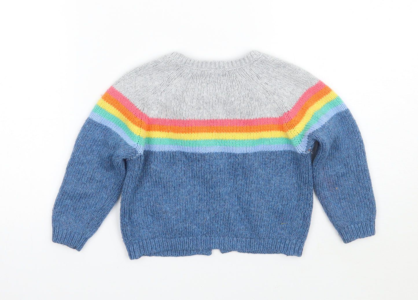 NEXT Girls Blue Striped  Cardigan Jumper Size 2 Years