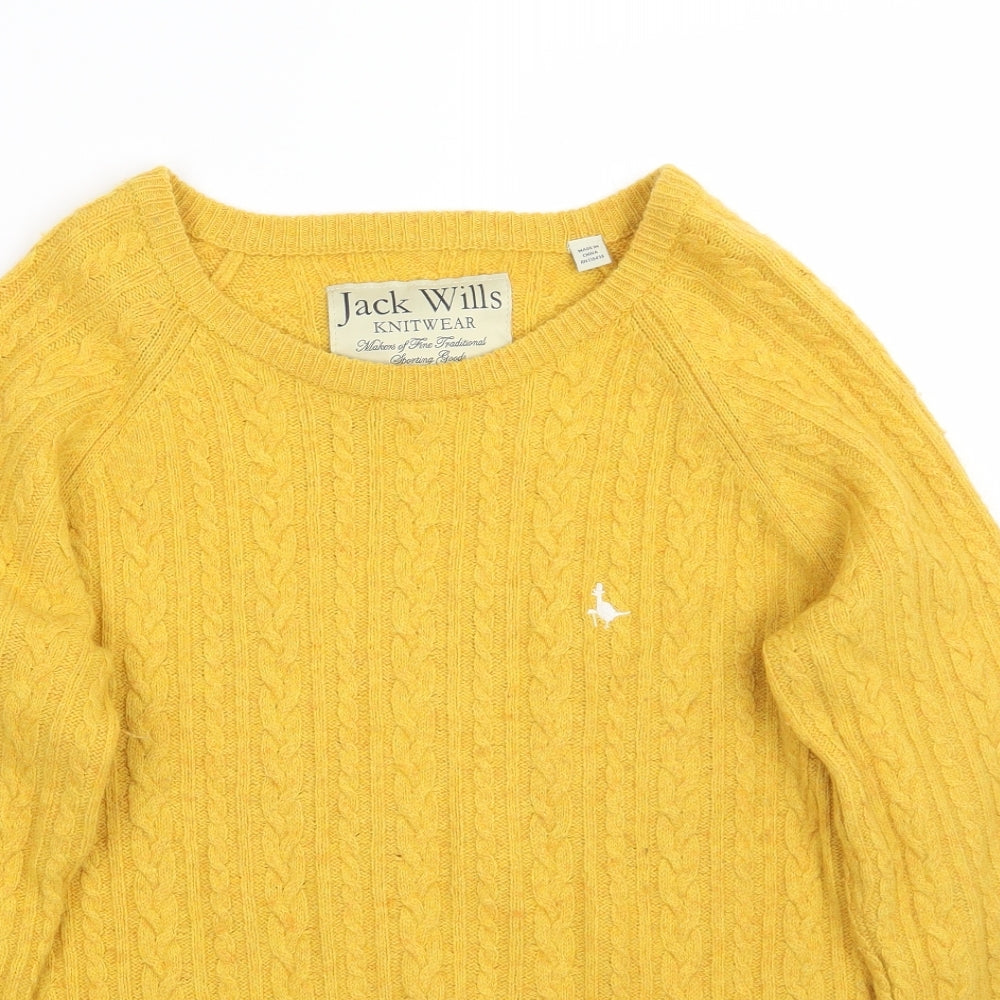 Jack Wills Womens Yellow   Pullover Jumper Size 14